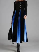 Load image into Gallery viewer, Retro Elegant Color Block Long Sleeve Dress
