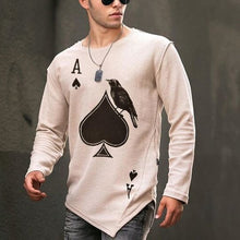 Load image into Gallery viewer, Men&#39;S Casual Poker Printed Polyester Long Sleeve T-Shirt
