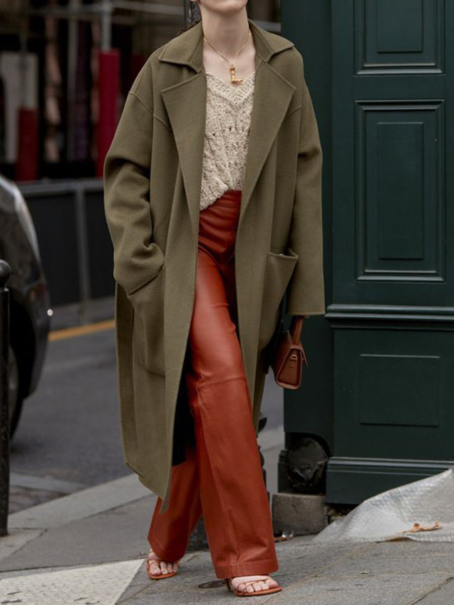 Women's Fashion Loose Casual Woolen Coat