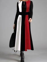 Load image into Gallery viewer, Elegant Retro Color Matching Long Sleeve Maxi Dress
