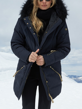 Load image into Gallery viewer, Fashion Fur Collar Hooded Zipper Coat Down Jacket
