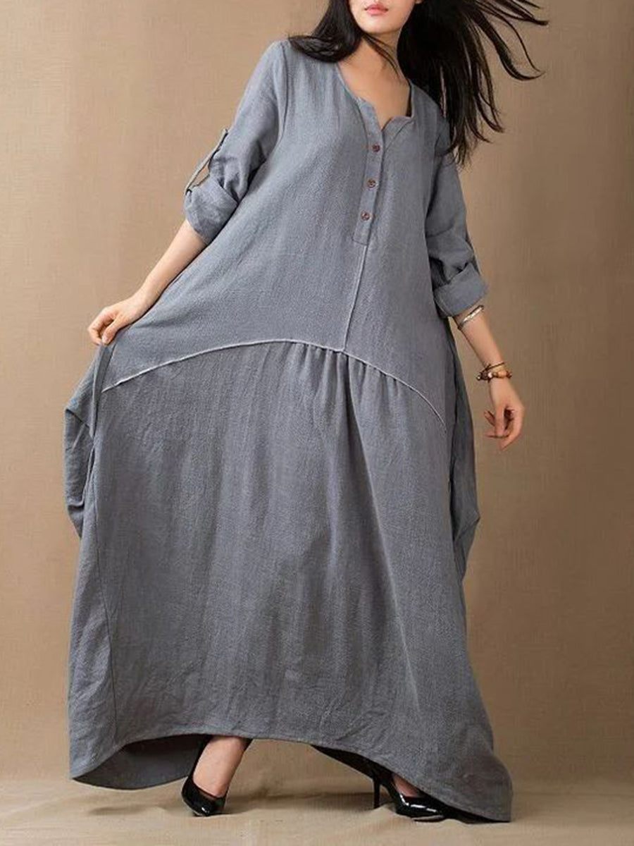 Casual Solid Color Back Drawstring Dress