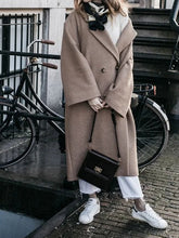 Load image into Gallery viewer, Fashion Suit Collar Woolen Loose Casual Long Coat
