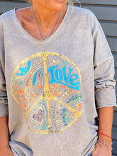 Load image into Gallery viewer, Casual Loose V-neck Printed Long-sleeved Top
