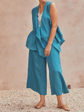Load image into Gallery viewer, Simple Casual Loose Top Pants Coat Three Piece Suit
