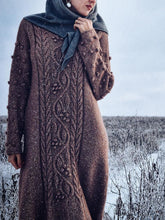 Load image into Gallery viewer, Turtleneck Solid Color Knitted Tassel Dress
