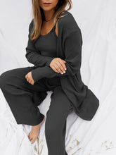 Load image into Gallery viewer, Ribbed Loungewear Co-Ord Three Piece Set
