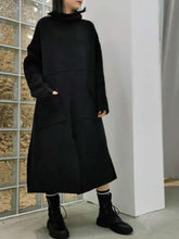Load image into Gallery viewer, Casual High Neck Pullover Knit Dress
