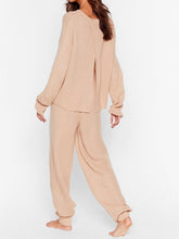 Load image into Gallery viewer, Round Neck Back Bifurcation Knit Suit
