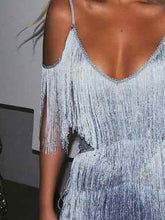 Load image into Gallery viewer, Suspender Tassel Evening Dress
