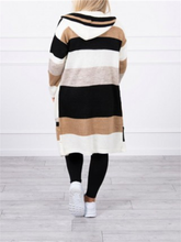Load image into Gallery viewer, Autumn And Winter Casual Women&#39;S Color Matching Hooded Sweater Coat
