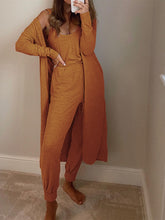 Load image into Gallery viewer, Fashion Simple Jumpsuit Long Cardigan Two-piece Suit
