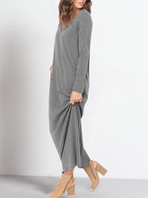 Load image into Gallery viewer, Plain Loose Retro Vintage Maxi Dresses
