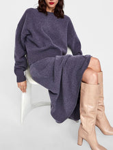 Load image into Gallery viewer, Fashion Elegant Round Neck Sweater and Skirt Two-piece Suit
