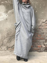 Load image into Gallery viewer, Retro Loose High Neck Pocket Women&#39;S Knitted Long Skirt
