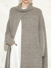 Load image into Gallery viewer, Fashionable Women&#39;S High-Neck Slit Solid Color Knitted Dress
