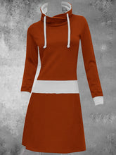 Load image into Gallery viewer, Leisure Sports Hooded Women&#39;S Sweater Dress
