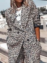 Load image into Gallery viewer, Fashion Leopard Print Jacket and Shorts Two-piece Sets
