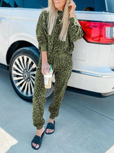 Load image into Gallery viewer, Fashion Leopard Print Long Sleeve Two-piece Suit
