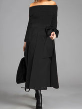 Load image into Gallery viewer, Elegant Off Shoulder Bow Warm Casual Dress

