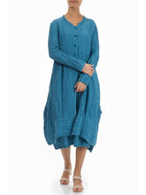 Load image into Gallery viewer, Simple Loose Long Marine Blue Silk Jacket
