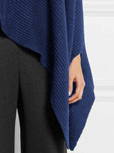 Load image into Gallery viewer, Asymmetric Round Neck Knitted Cape Top
