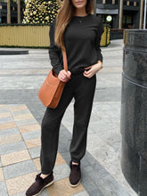 Load image into Gallery viewer, Fashion Round Neck Casual Solid Color Knit Two-piece Suit
