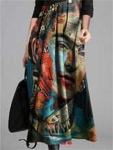 Load image into Gallery viewer, Retro Face Print Women&#39;S Long Sleeve Dress
