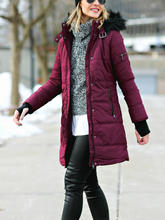 Load image into Gallery viewer, Winter Long Zipper Hooded Warm Jacket with Fur Collar
