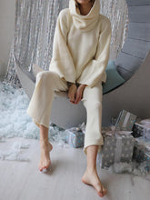 Load image into Gallery viewer, Fashion Simple Long Sleeve Turtleneck Top Pants Knitted Suit
