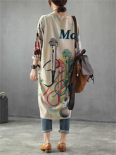 Load image into Gallery viewer, Fun Printed Round Neck Women&#39;S Knitted Dress
