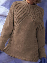 Load image into Gallery viewer, Cotton Blend Long-sleeved Knitted Sweater
