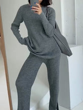 Load image into Gallery viewer, Round Neck Long Sleeve Trousers Knitted Women&#39;s Suit
