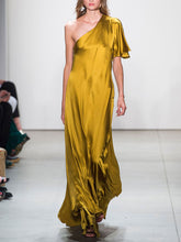 Load image into Gallery viewer, Fashion One-shoulder Silk Elegant Evening Maxi Dress
