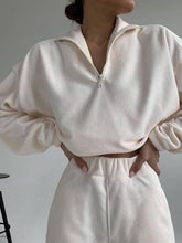 Load image into Gallery viewer, Fashionable Simple Solid Color Zipper Lapel Women&#39;S Casual Suit
