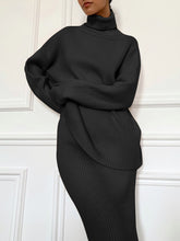 Load image into Gallery viewer, Turtleneck Sweater Dress Elegant Two-Piece Suit
