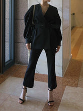 Load image into Gallery viewer, Fashion Solid Color V-neck Long Sleeve Casual Jacket
