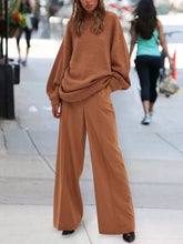 Load image into Gallery viewer, Fashion Casual Solid Color Ladies Knitted Two-piece Suit
