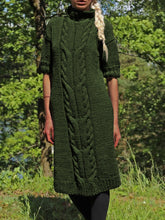 Load image into Gallery viewer, Turtleneck Twist Retro Women&#39;S Sweater Dress
