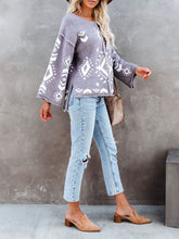 Load image into Gallery viewer, Autumn And Winter Ladies Retro Printed Knitted Sweater
