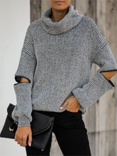 Load image into Gallery viewer, Autumn And Winter Ladies Knitted Casual Turtleneck Sweater
