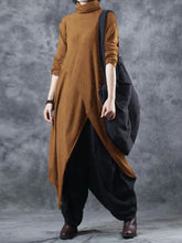 Load image into Gallery viewer, Retro High Neck Slit Casual Women&#39;S Sweater
