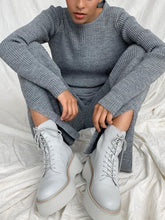 Load image into Gallery viewer, Round Neck Long Sleeve Trousers Knitted Women&#39;s Suit
