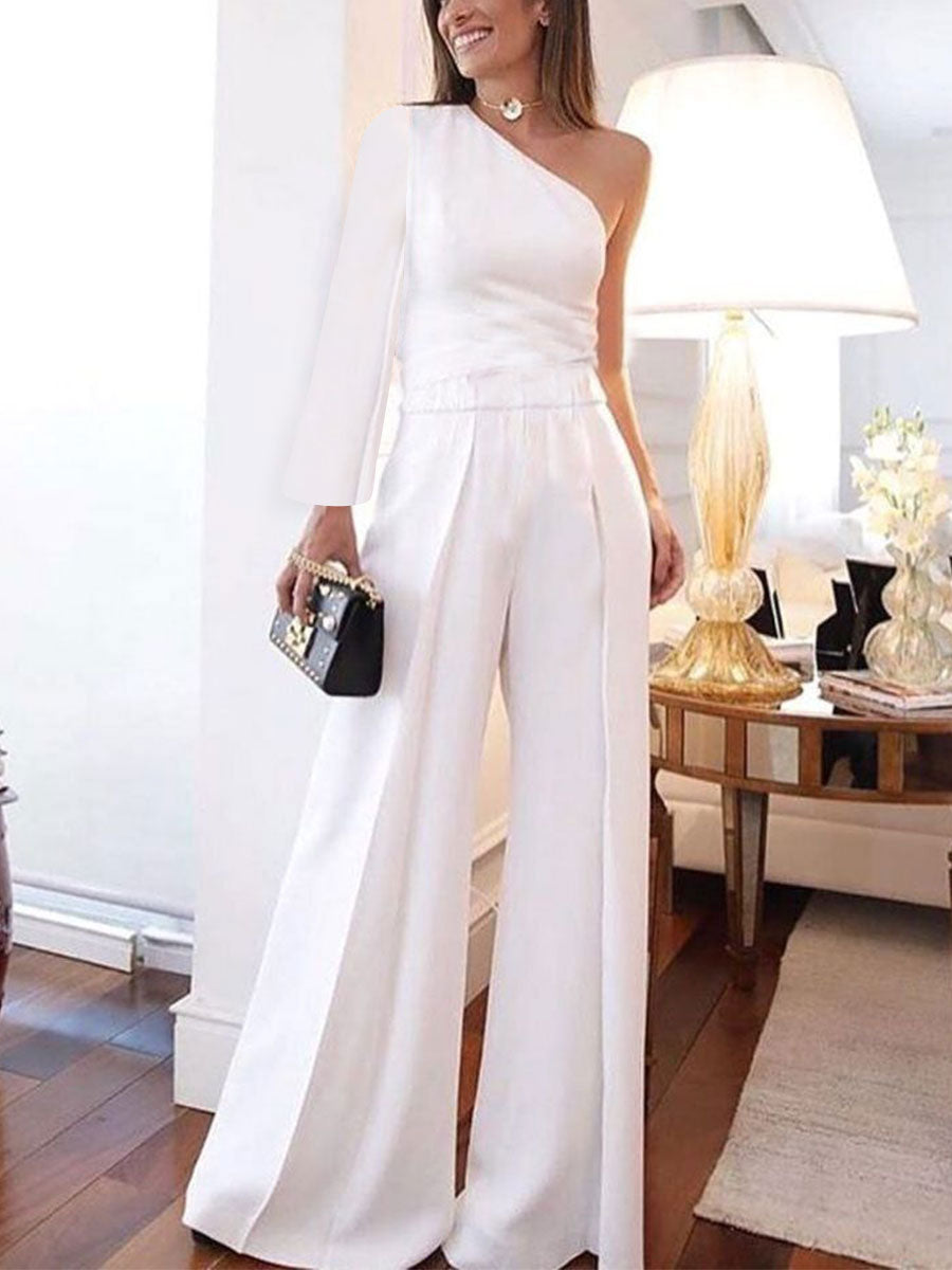 Fashion Simple Long Sleeved Top Pants Suit