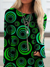 Load image into Gallery viewer, Loose Circle Print Long Sleeve Tops for Women
