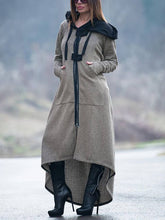 Load image into Gallery viewer, Fashion Hooded Zipper Knit Round Neck Dress
