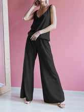 Load image into Gallery viewer, Simple Casual Loose V Neck Blouse Pants Coat Three-Piece Suit
