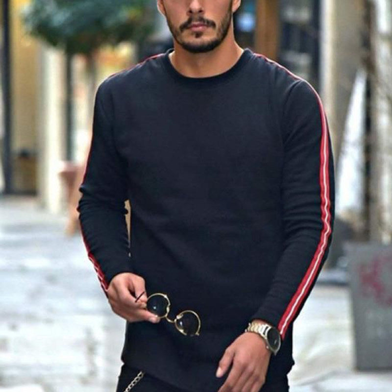 Men'S Fashion Casual Mixed Color Long Sleeve T-Shirt