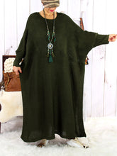 Load image into Gallery viewer, Loose Bat Sleeves Solid Color Sweater Dress
