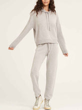 Load image into Gallery viewer, Pure Color Casual Drawstring Top High Waist Pants Set
